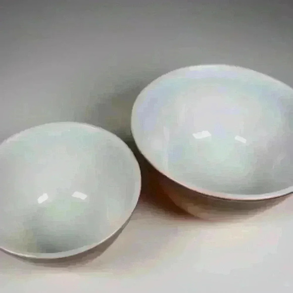 VINTAGE PYREX Old Orchard Mixing Bowls Nesting Lot of 2 60s 70s Brown 401 402 - Picture 2 of 16